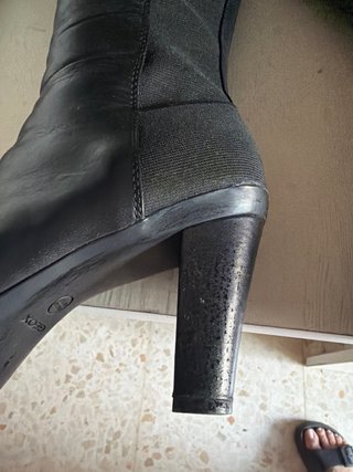 Botas altas de piel Geox negras tacón