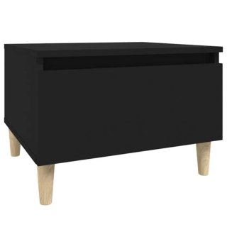 Mesa de centro negra con patas de madera