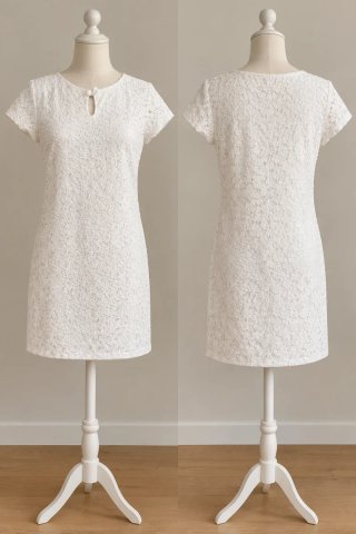 Vestido blanco encaje corto