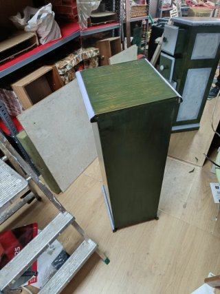 Sinfonier madera pino pintado verde y blanco