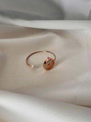 Orologio bracciale donna rigido perla oro