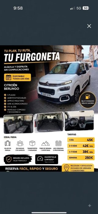 Alquiler de furgonetas de trabajo