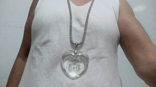 Collar Corazón Transparente con Brillantes