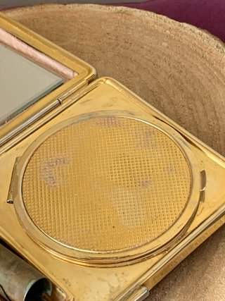 Clutch antiguo polvera carey años 50