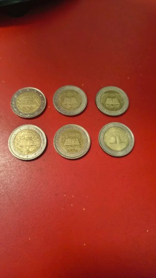6 Monete da 2 Euro
