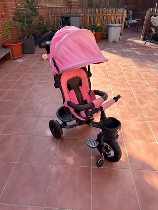 Triciclo bebé rosa y negro