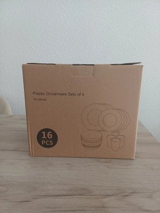 Vajilla 16 piezas fibra paja