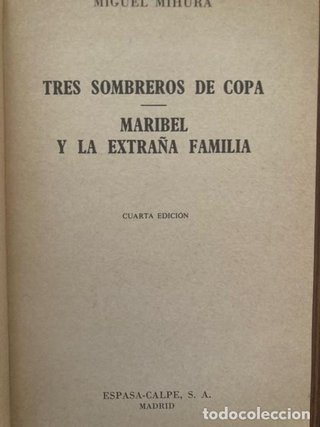 TRES SOMBREROS DE COPA / MARIBEL Y LA EXTRAÑA