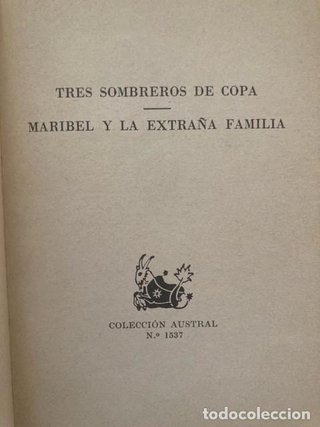 TRES SOMBREROS DE COPA / MARIBEL Y LA EXTRAÑA