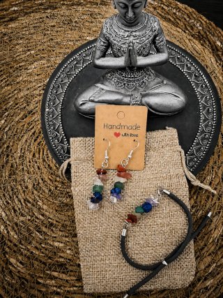 Conjunto Pendientes y Pulsera Piedras Naturales