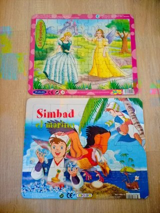 2 Puzzles Infantiles: Cenicienta y Simbad