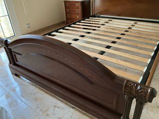 Estructura Cama Madera y Somier 135x190cm Colchón