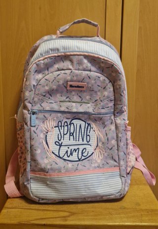 Mochila escolar Tandem floral y rayas