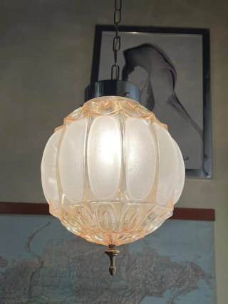 Lampada sospensione Bubble anni'60 vetro rosa