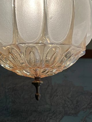 Lampada sospensione Bubble anni'60 vetro rosa
