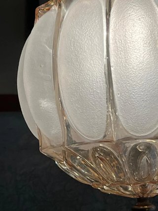 Lampada sospensione Bubble anni'60 vetro rosa