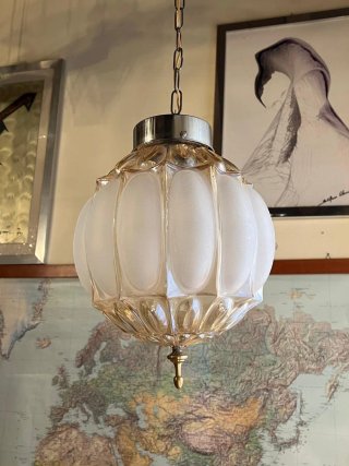 Lampada sospensione Bubble anni'60 vetro rosa