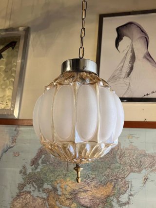 Lampada sospensione Bubble anni'60 vetro rosa