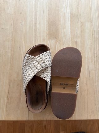 Sandalias Plataforma Beige Crochet