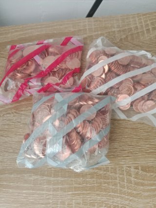 3 Bolsas Céntimos 5, 2, 1 centimos 1999 España