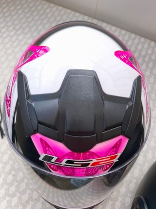 Casco Moto Mujer Mariposas Rosa