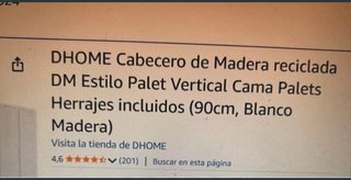 Cabecero cama individual madera blanco