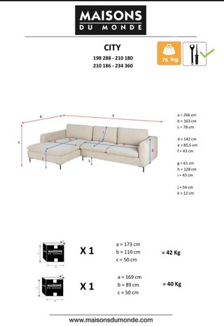 Divano Chaiselongue Sinistro CITY Maison du Monde