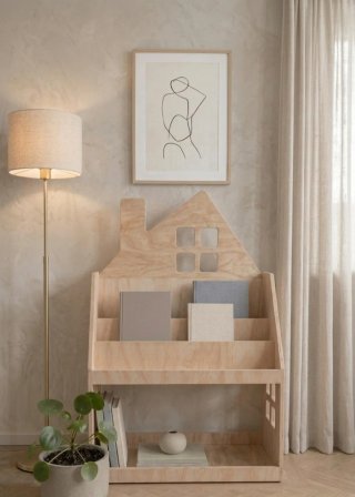Estantería infantil libreria Montessori madera baj