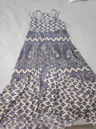 Vestido boho beige y morado