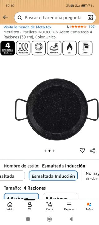 Paella hierro esmaltado. No sé hacen envios.