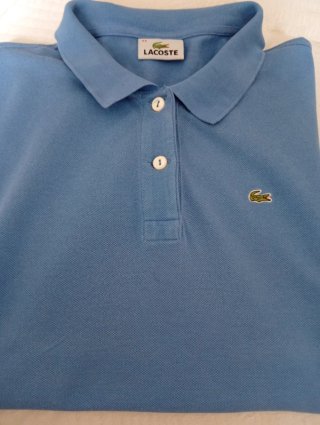 Polo Lacoste Mujer Talla 44 Azul