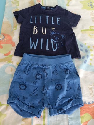 Conjunto bebé Fagottino: Camiseta y Shorts 3-6 m