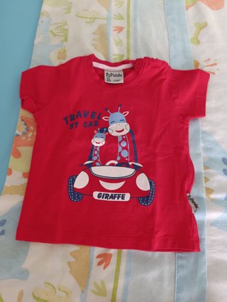 Camiseta bebé Ropanda 3-6 meses jirafas