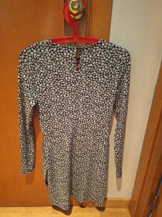 Vestido Mango Teen floral negro blanco T.XS