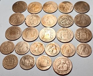 Lote 25 monedas antiguas cobre España