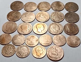 Lote 25 monedas antiguas cobre España