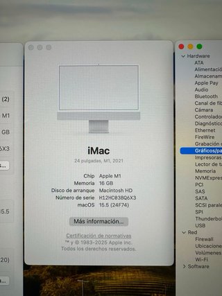 Imac 2022 M1 16GB RAM Plata 500GB