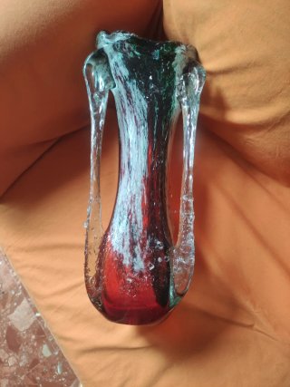 Jarrón de cristal artesanal