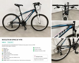 BH Spike 26 Bicicleta Montaña Shimano 21V
