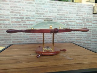 Lámpara Timón Barco Madera y Cristal