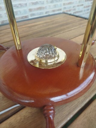 Lámpara Timón Barco Madera y Cristal