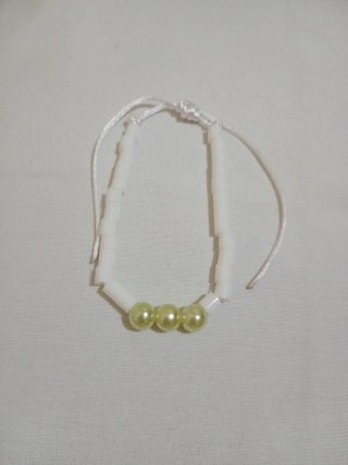 Pulsera Cuentas Cilindricas Perlas Verdes