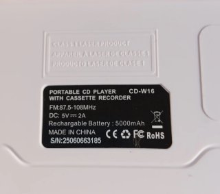 Reproductor CD/Casete Retro Blanco