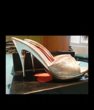 Sandalias de tacón plateadas talla 39.5