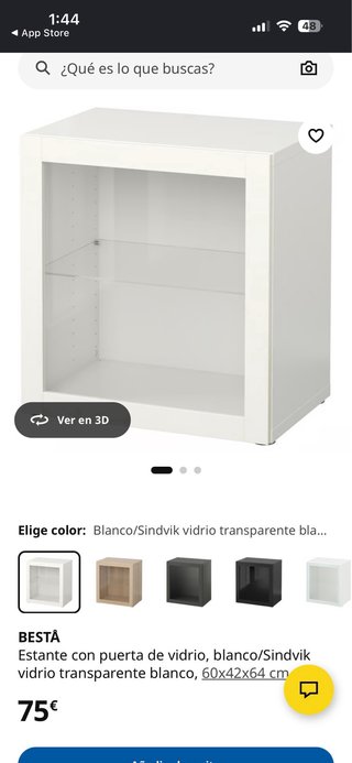 Mueble Besta Ikea cristal y estante