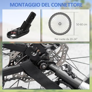 Carrito de Bicicleta Con Paredes Plegables Y Removibles, Gancho Universal Y 2 Catadióptricos, Remolque para Bicicleta de Acero Y PE, 139X71.5X49 Cm, Negro