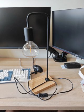 Lámpara TVÄRHAND IKEA madera bombilla