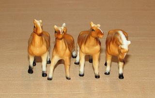 4 cavalli puledri pony miniature cinesi mit. s.XX