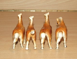 4 cavalli puledri pony miniature cinesi mit. s.XX