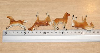 4 cavalli puledri pony miniature cinesi mit. s.XX